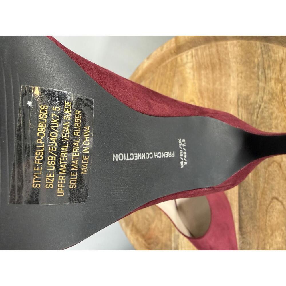French Connection Burgundy Suede Pointed Toe Stiletto Heels Size 9 NWB - Picture 14 of 14